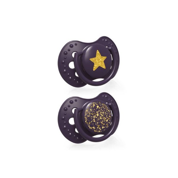 LOVI Dudlík silikonový dynamický Stardust Violet > 6-18m 2ks