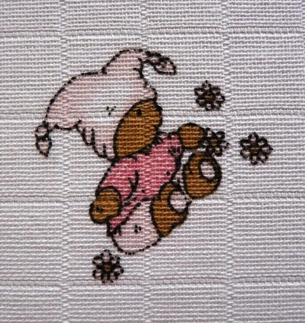 Libštát Bavlněné pleny 70x70 - Méďa růžový