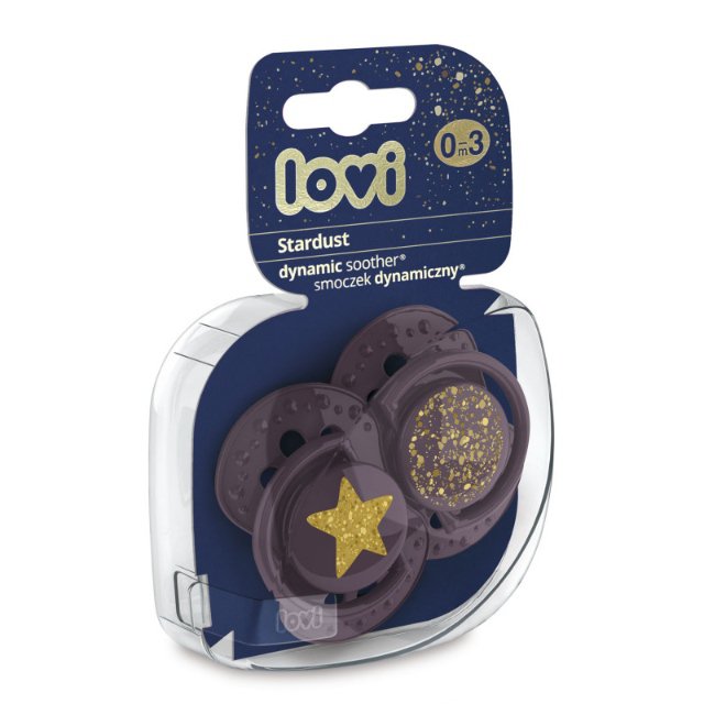 LOVI Dudlík silikonový dynamický Stardust Violet > 6-18m 2ks