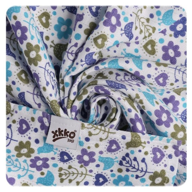 Xkko Zavinovačka BMB 120x120 - Flowers&Birds BoysXkko Bambusová osuška 