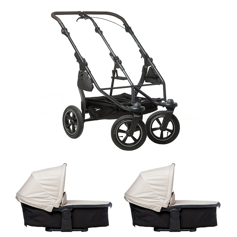 Tfk set duo2 frame - air wheel + carrycot sand