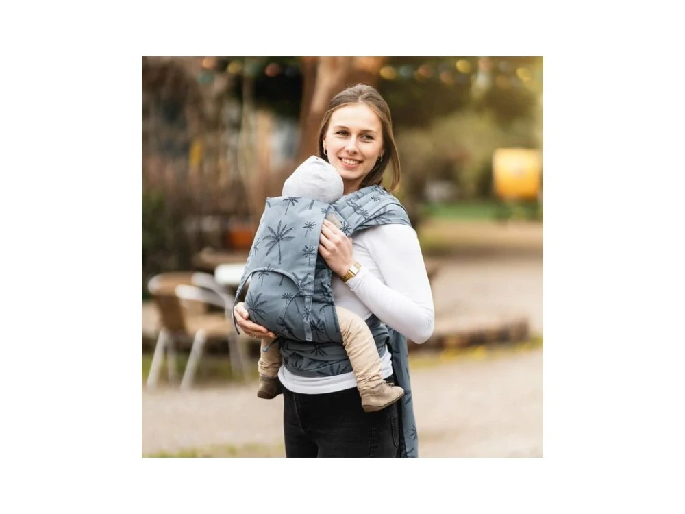 Ergonomické polovázací nosítko Fidella FlyClick Plus (Toddler) - Palm Trees Dove Blue