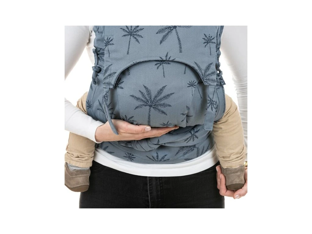 Ergonomické polovázací nosítko Fidella FlyClick Plus (Toddler) - Palm Trees Dove Blue