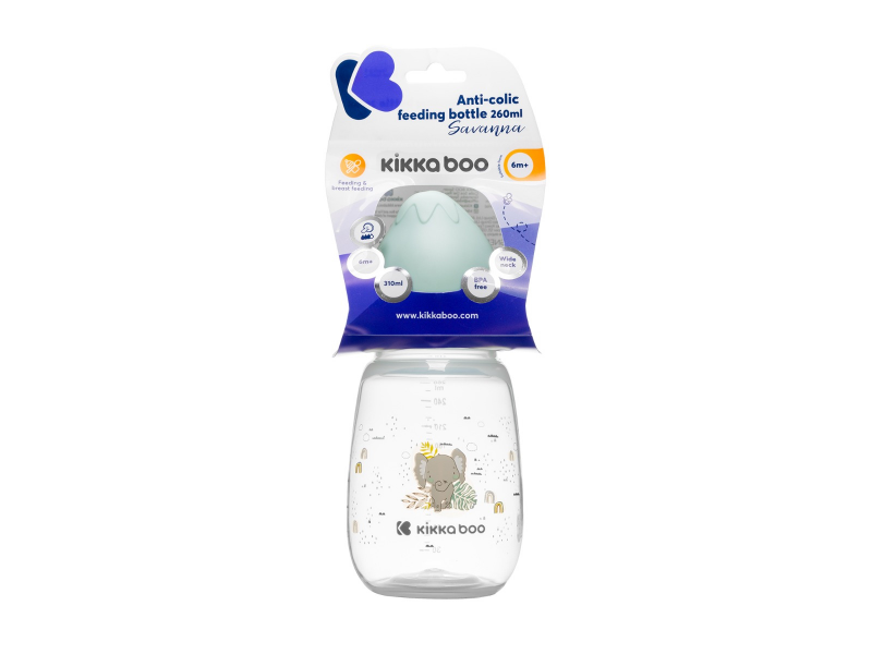 KikkaBoo Kojenecká láhev 260ml 3m+ Savanna Mint