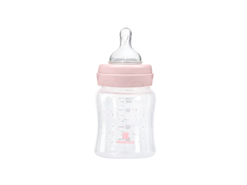 KikkaBoo Kojenecká láhev 120ml 0m+ Hippo Dreams Pink