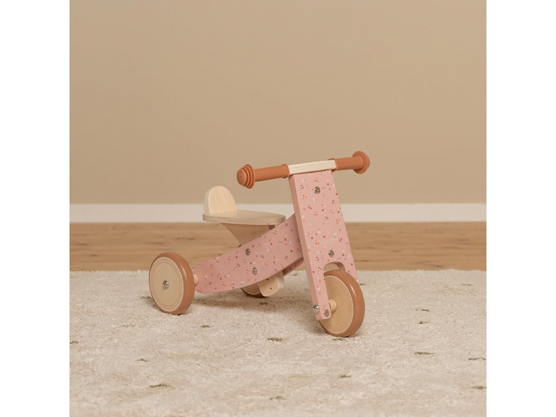Little Dutch Odrážedlo tříkolka dřevěná Pink