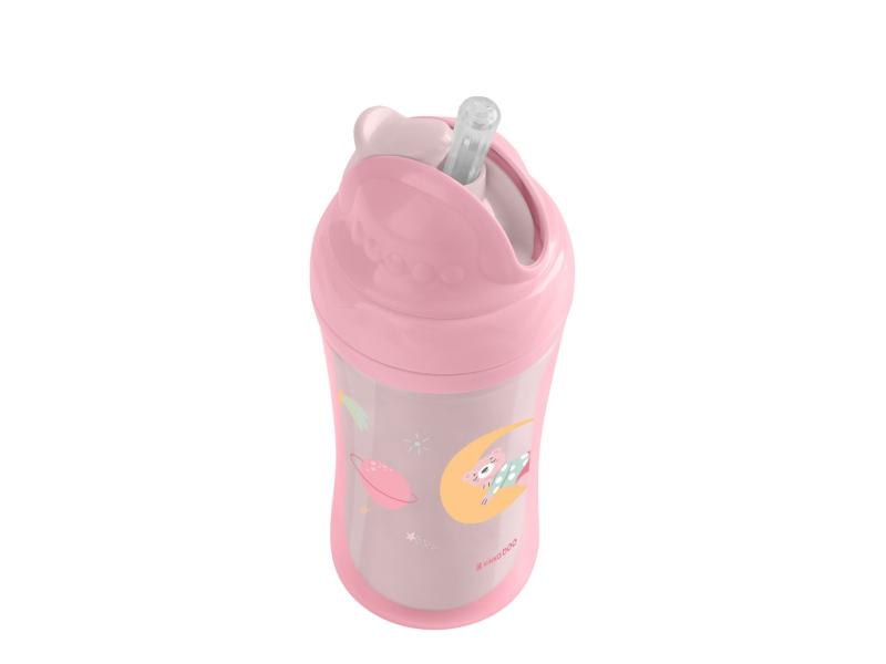 Hrnek se silikonovým brčkem 220ml 8m+ Moony me Pink