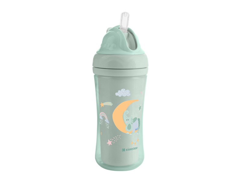 Hrnek se silikonovým brčkem 220ml 8m+ Moony me Mint
