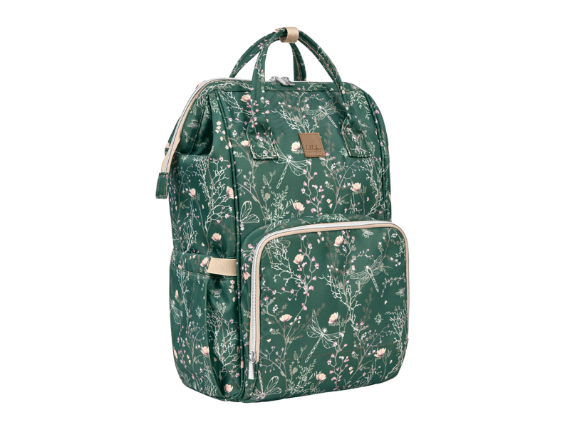 KikkaBoo Přebalovací batoh Siena Luxe Secret Garden Deep Green