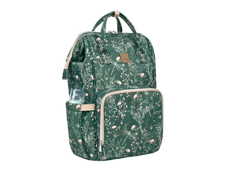 KikkaBoo Přebalovací batoh Siena Luxe Secret Garden Deep Green