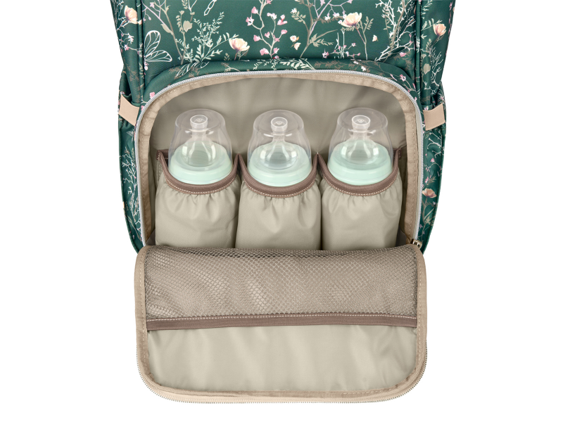 KikkaBoo Přebalovací batoh Siena Luxe Secret Garden Deep Green