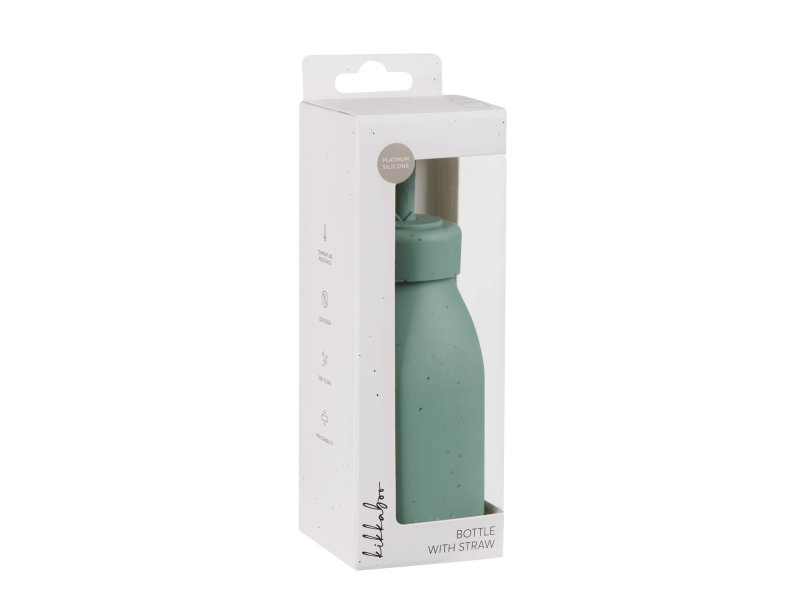 Láhev s brčkem Platinum Silicone Sage