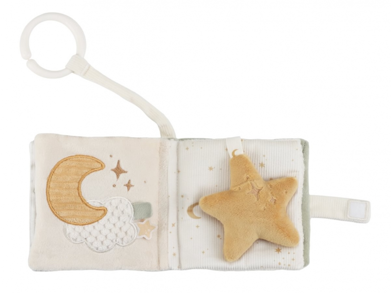 Závěsná textilní knížka s aktivitami Newborn Naturals