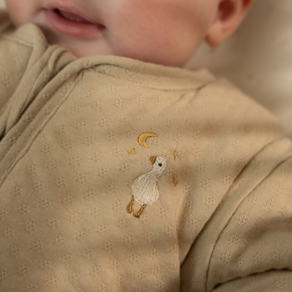 Spací pytel s oddělitelnými rukávy 90 cm Husa Beige Newborn Naturals