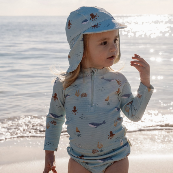 Plážová kšiltovka s ochranou krku Ocean Friends vel. 2