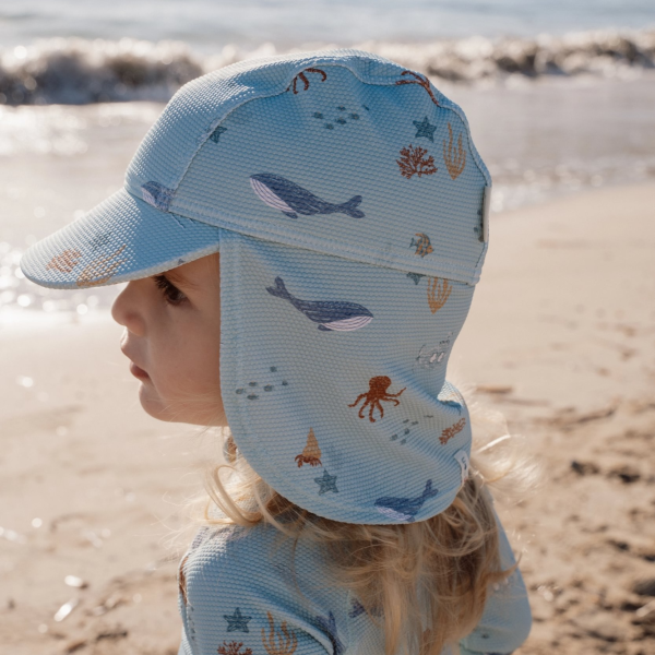 Plážová kšiltovka s ochranou krku Ocean Friends vel. 2