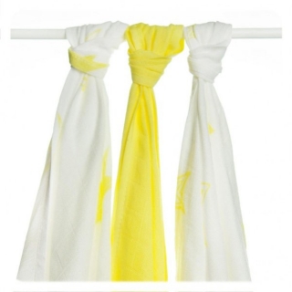 Xkko Bambusové pleny BMB Lemon Stars MIX 70x70cm 3ks.