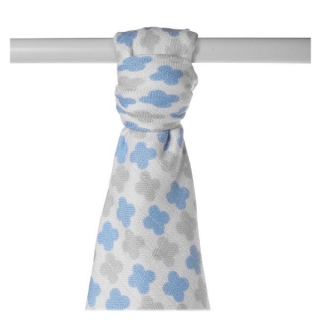 Xkko Bambusová osuška BMB 90x100 - Scandinavian Baby Blue Cross