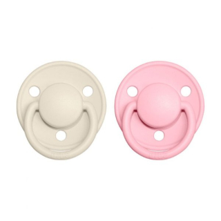 Bibs De Lux dudlíky z přírodního kaučuku 2ks - velikost 1 > varianta ivory-baby-pink