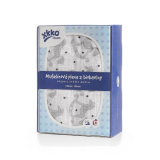 Xkko Biobavlněná plena Organic 120x120 - Rocking Horses Silver