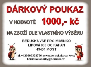 Beruška Kočárky Dárkový poukaz v hodnotě 1000.- kč