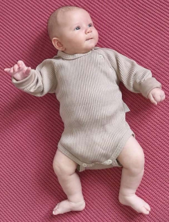 MKcool Body kojenecké rostoucí "RIB" latté