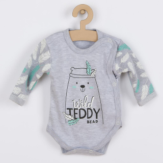 New Baby Kojenecké body s bočním zapínáním Wild Teddy