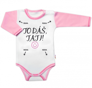 Baby Nellys Body dlouhý rukáv s vtipným textem, To dáš Tati! holka