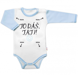 Baby Nellys Body dlouhý rukáv s vtipným textem, To dáš Tati! KLUK