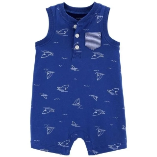 CARTER'S Overal letní Blue Whale chlapec NB/ vel. 56