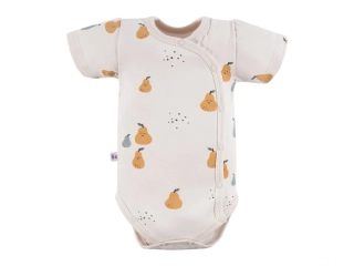 Eevi Dětské překlápěcí body ecru s hruškami