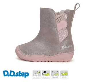Zimní kožené boty D.D.step W071-42973A Champagne