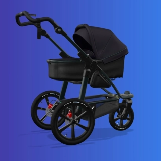 Tfk proA frame + carrycot mono/pro combi unit black
