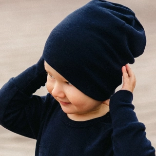 Eevi čepice z merino vlny tmavě modrá