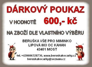 Beruška Kočárky Dárkový poukaz v hodnotě 600.- kč