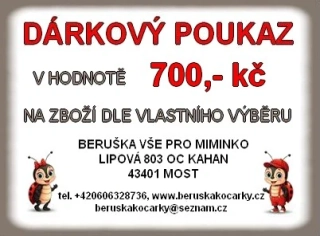 Beruška Kočárky Dárkový poukaz v hodnotě 700.- kč