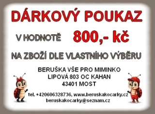 Beruška Kočárky Dárkový poukaz v hodnotě 800.- kč