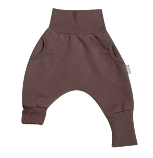 Tepláčky "rostoucí" BAGGY z počesané teplákoviny MKcool MK2338 čokoládově hnědé ČR