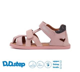 Dětské barefoot kožené sandály G076-61346C