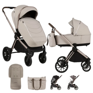 ADAMEX Kočárek kombinovaný Bianco 9 Champagne Beige
