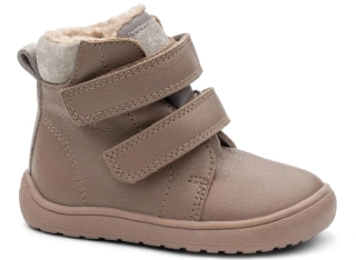 Protetika Dívčí barefoot zimní boty Beka Dark Pink