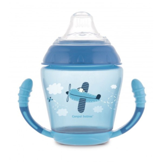 Canpol babies Nevylévací hrníček se silikonovým pítkem 230ml TOYS > varianta modrý