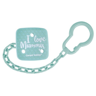 Canpol babies Řetízek na dudlík I LOVE MUMMY > varianta zelená