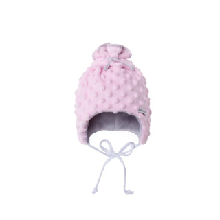 Esito Dětská zimní čepice Minky Teddy růžová > 34 cm XS