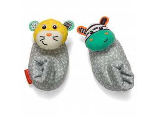 INFANTINO Chrastítka na nožičky Zebra & Tygr