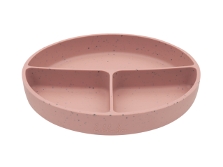 Talíř dělený s přísavkou Platinum Silicone Blush