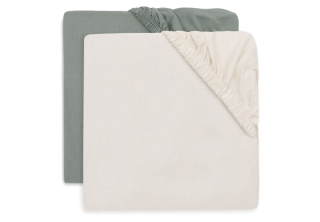 Prostěradlo napínací 40/50 x 80/90 cm 2 ks Sea Green/Ivory