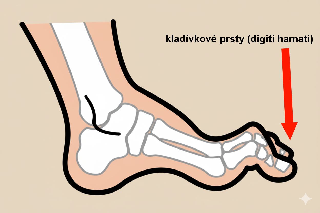 kladívkové prsty ilustrace